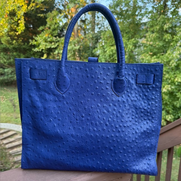 Furla Ostrich Print Leather Purse - Picture 2 of 14